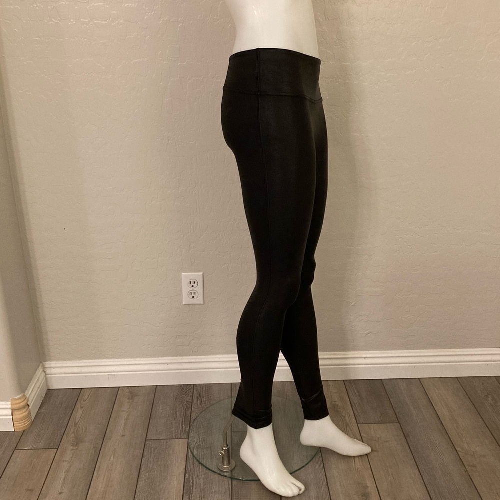 SPANX Black Faux Leather Leggings Small - Picture 8 of 12
